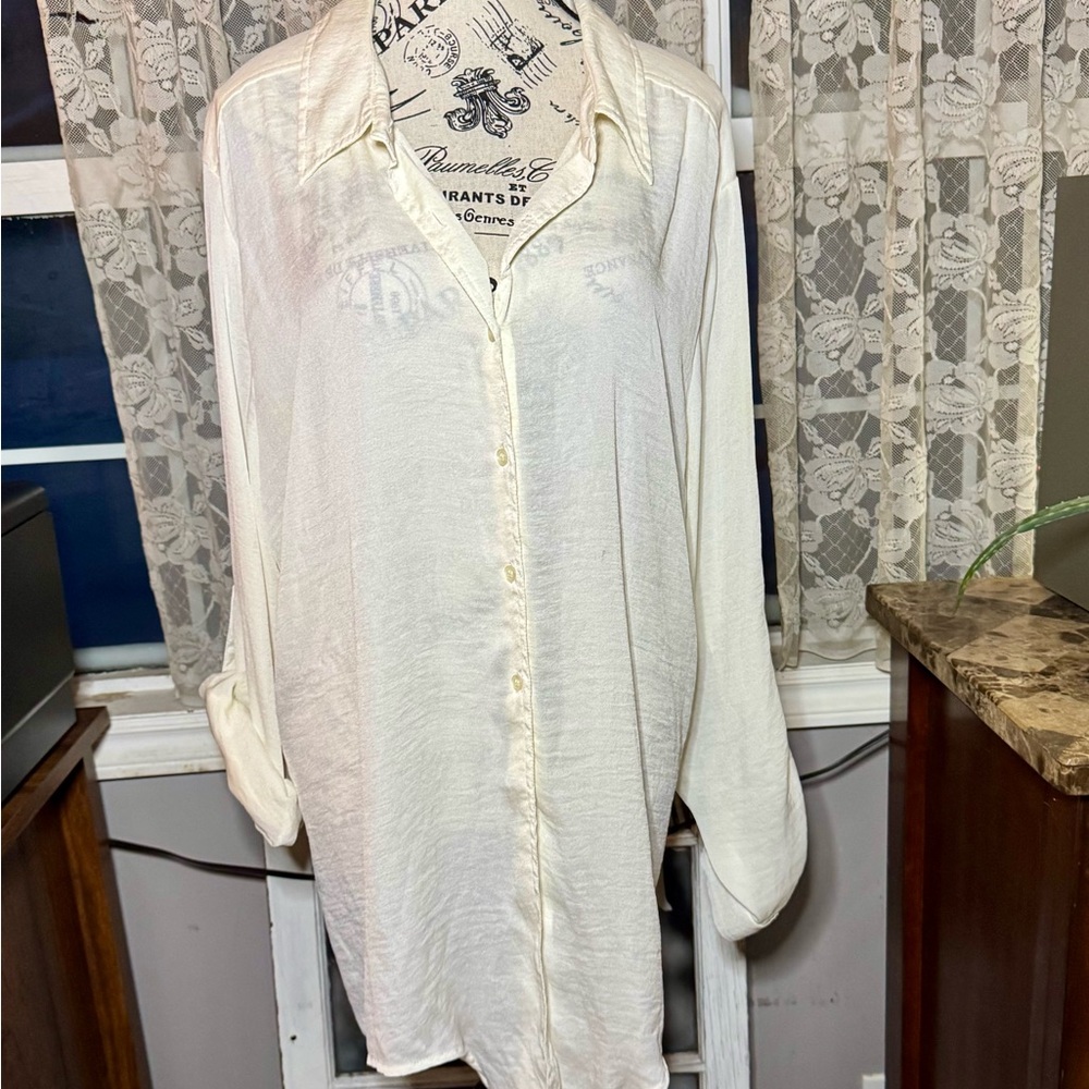 Elegant Cream Button Down Shirt